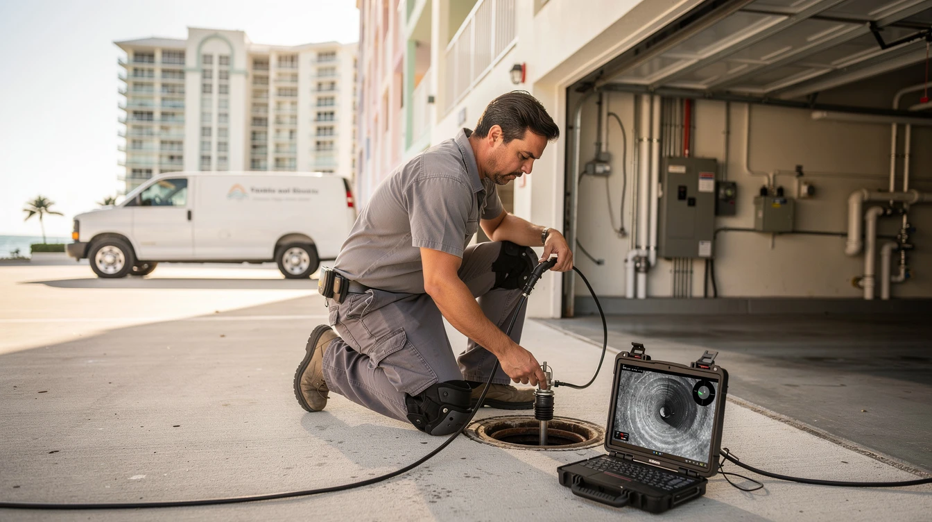 Licensed plumber on a Hallandale Beach job