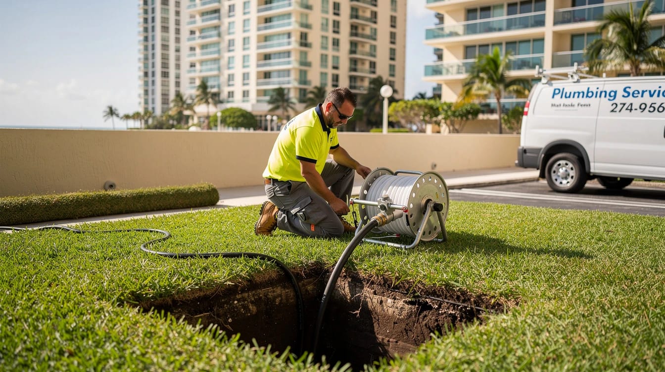 Licensed plumber on a Hallandale Beach job