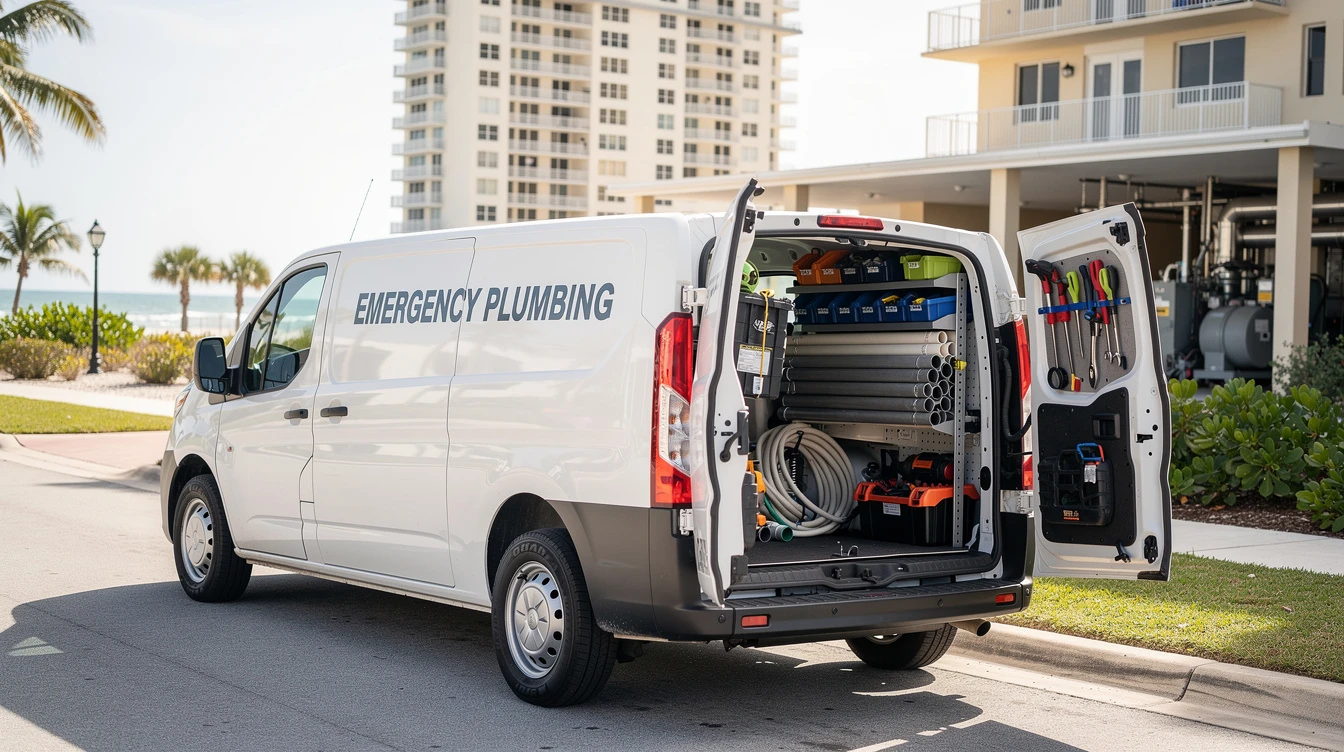 Licensed plumber on a Hallandale Beach job
