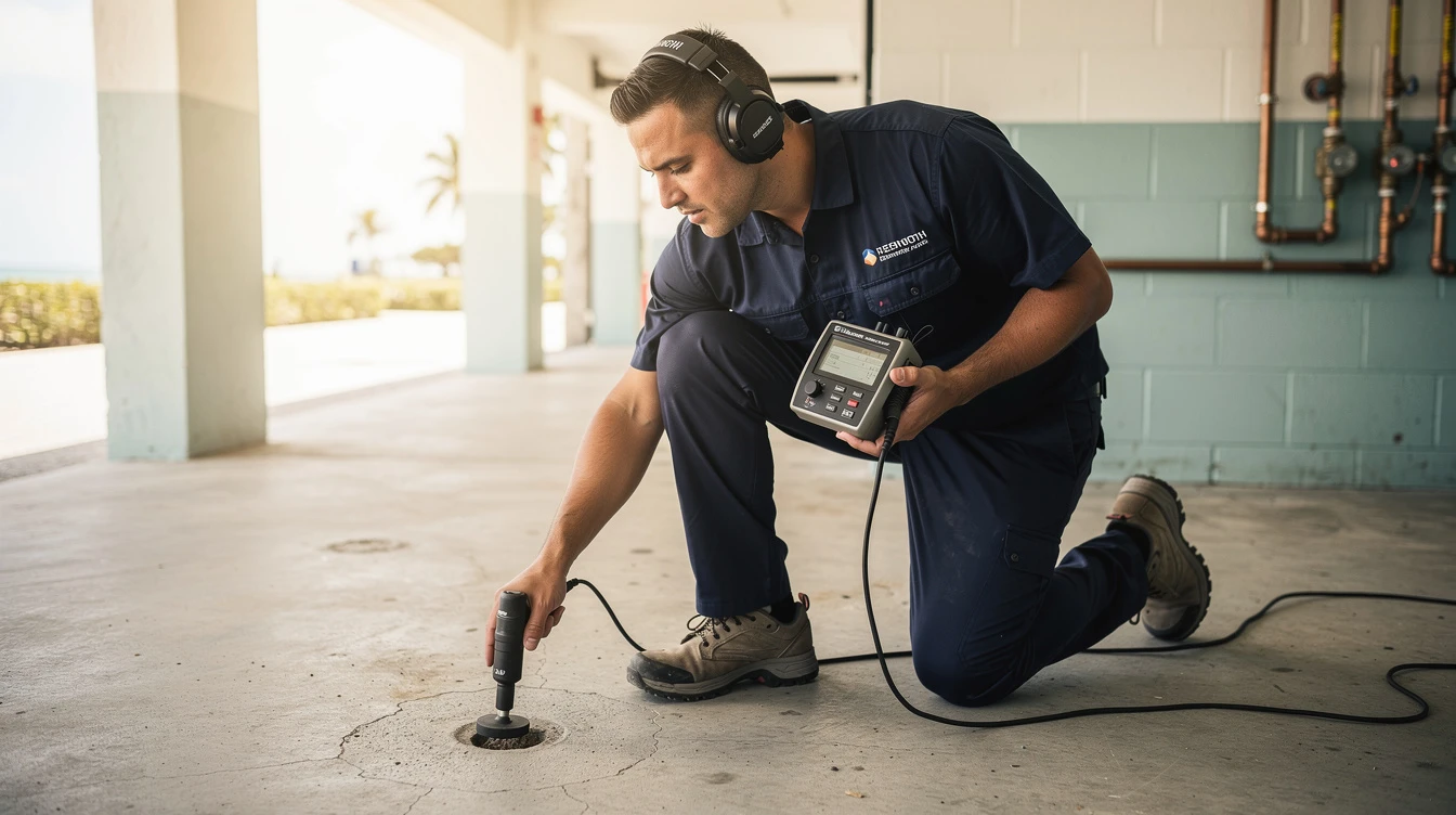 Licensed plumber on a Hallandale Beach job