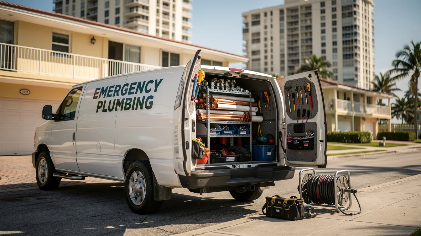 Licensed plumber on a Hallandale Beach job