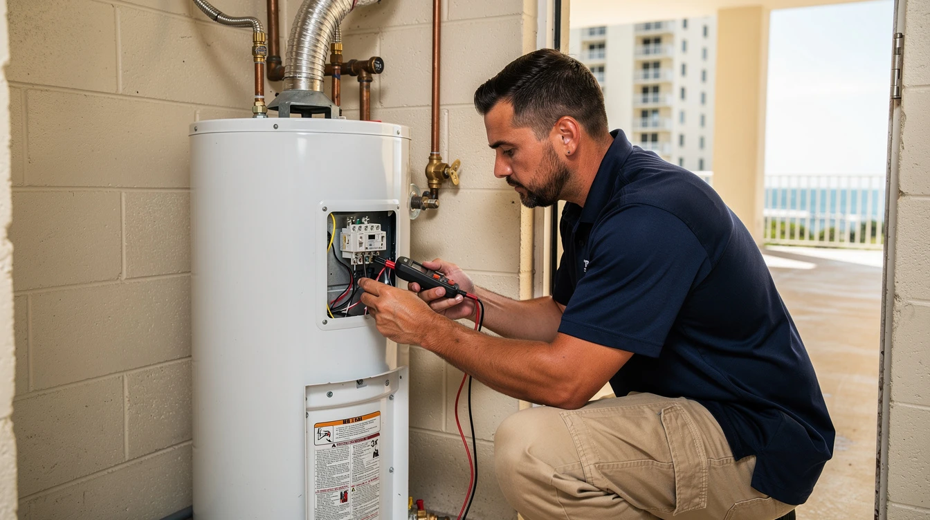 Licensed plumber on a Hallandale Beach job