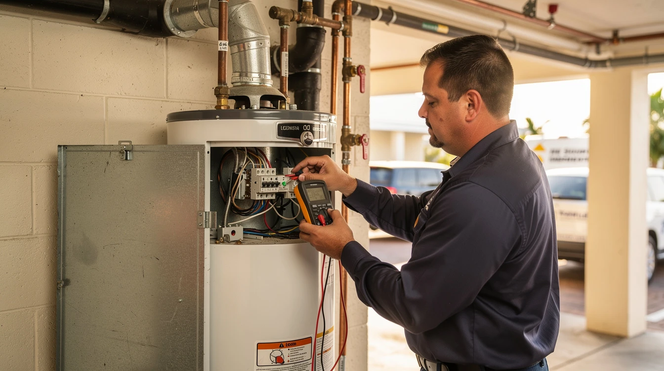 Licensed plumber on a Hallandale Beach job